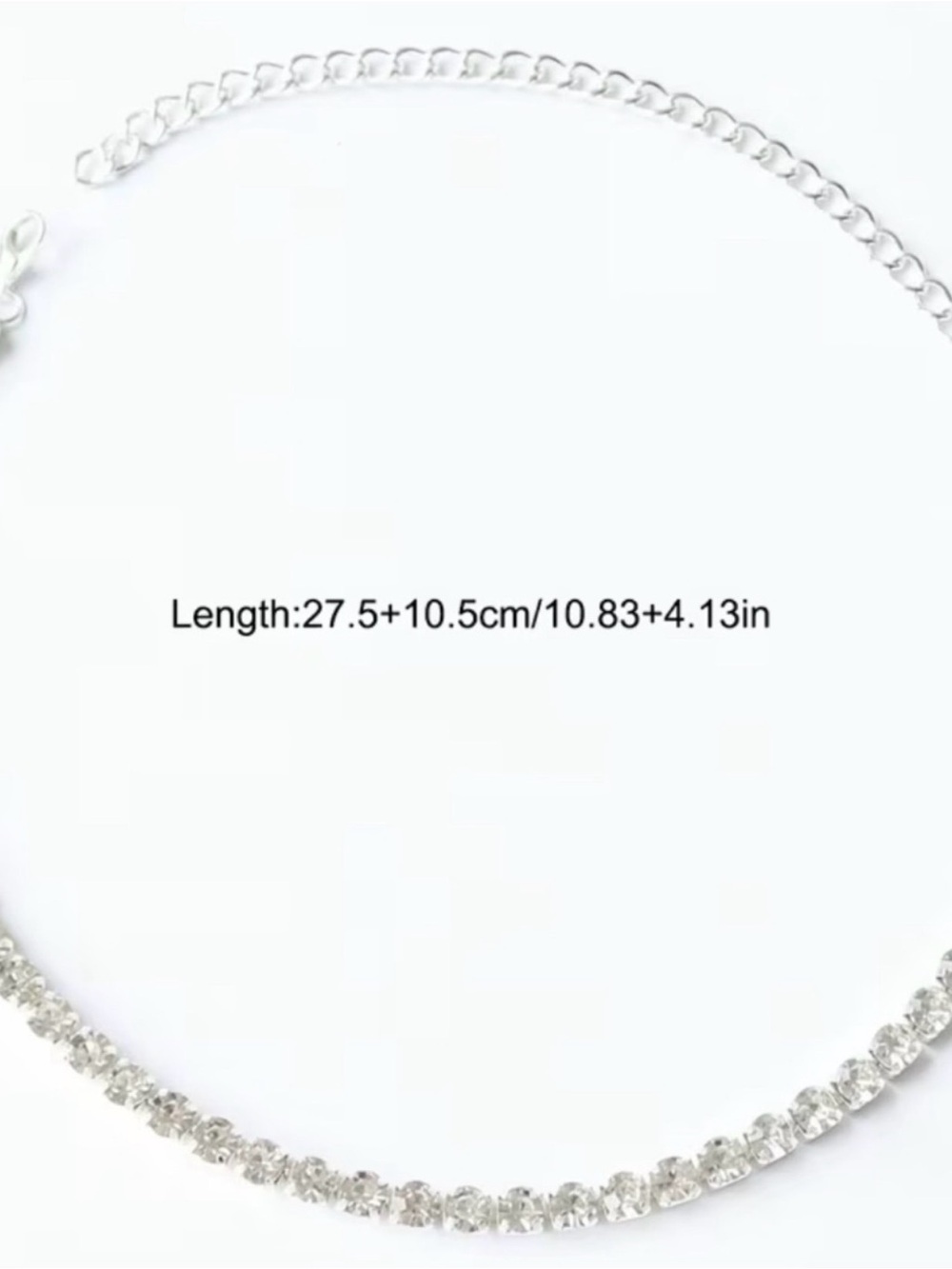 Diamond Cross Tennis Necklace - White Gold Tone - Picture 4 of 5